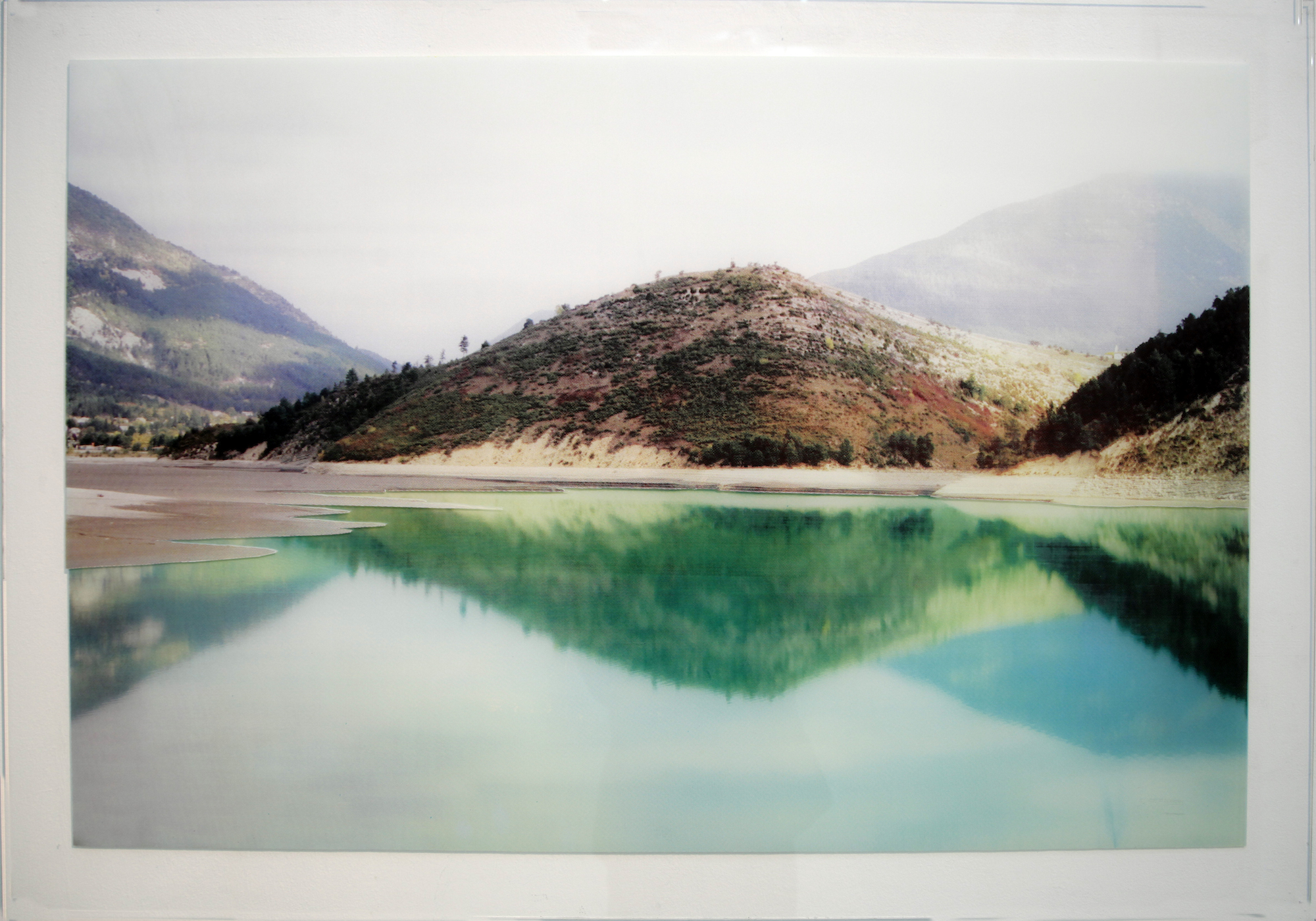David Ancelin,"The Mountain", Série CMYK , 2014, 100 x 70 cm, Sérigraphie sur verre recto verso, Pièce unique