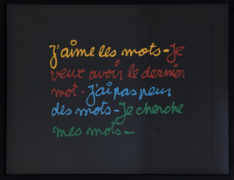 Ben Vautier, I love words, 2011